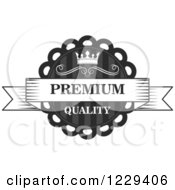Clipart Of A Grayscale Vintage Premium Quality Guarantee Label Royalty Free Vector Illustration
