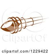 Clipart Of A Brown Flying American Football 2 Royalty Free Vector Illustration
