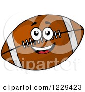 Clipart Of A Happy American Football Character Royalty Free Vector Illustration