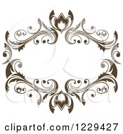 Clipart Of A Dark Brown Ornate Frame 2 Royalty Free Vector Illustration