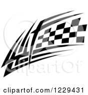 Clipart Of A Black And White Checkered Tribal Racing Flag 8 Royalty Free Vector Illustration