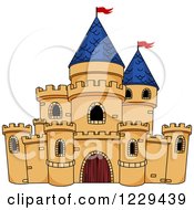 Poster, Art Print Of Fantasy Castle With Blue Turrets