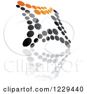 Poster, Art Print Of Abstract Orange And Black Logo And Reflection