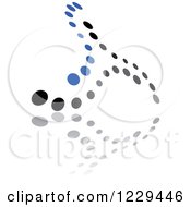 Clipart Of An Abstract Blue And Black Logo And Reflection Royalty Free Vector Illustration