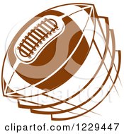 Clipart Of A Brown Flying American Football Royalty Free Vector Illustration