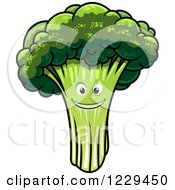 Clipart Of A Happy Broccoli Mascot Royalty Free Vector Illustration