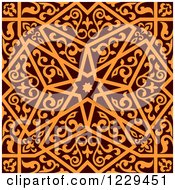 Clipart Of A Seamless Brown And Orange Arabic Or Islamic Design 5 Royalty Free Vector Illustration