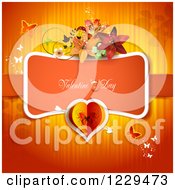 Poster, Art Print Of Valentines Day Text With Lilies Butterflies And Hearts Over Red