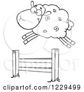 Poster, Art Print Of Black And White Sheep Leaping Over A Fence