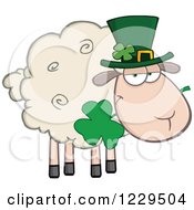 Poster, Art Print Of St Patricks Day Sheep With A Top Hat And Shamrock