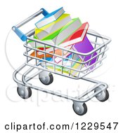 Poster, Art Print Of Shopping Cart Full Of Books