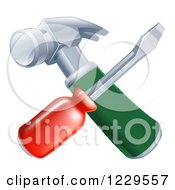 Poster, Art Print Of Crossed Screwdriver And Hammer