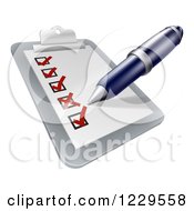 Poster, Art Print Of Pen Filling Out A Survey On A Clipboard