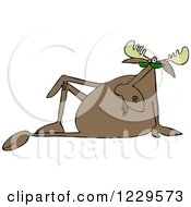 Poster, Art Print Of Sophisticated Moose Sitting Back