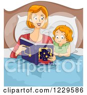 Poster, Art Print Of Mother Reading A Bedtime Story With Her Daughter