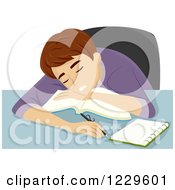 Poster, Art Print Of Teenage Boy Sleeping On A Book