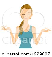Clipart Of A Teenage Girl Doing Yoga Or Meditating Royalty Free Vector Illustration by BNP Design Studio