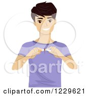 Clipart Of A Teenage Guy Breaking A Cigarette Royalty Free Vector Illustration by BNP Design Studio
