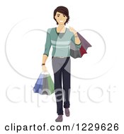 Poster, Art Print Of Teenage Boy Carrying Shopping Bags