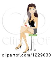Clipart Of A Young Woman Taking Notes In Lingerie Royalty Free Vector Illustration by BNP Design Studio