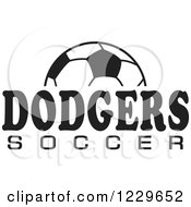Clipart Of A Black And White Ball And DODGERS SOCCER Team Text Royalty Free Vector Illustration