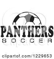 Clipart Of A Black And White Ball And PANTHERS SOCCER Team Text Royalty Free Vector Illustration