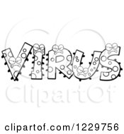 Clipart Of Black And White Monsters Forming The Word Virus Royalty Free Vector Illustration