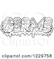 Poster, Art Print Of Black And White Slimy Monsters Forming The Word Germs