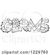 Clipart Of Black And White Monsters Forming The Word Germs Royalty Free Vector Illustration