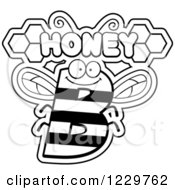 Poster, Art Print Of Black And White Letter B Bee With Honey Text