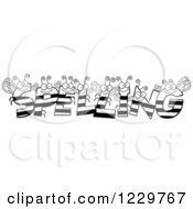 Clipart Of Black And White Bee Letters Forming The Word SPELLING Royalty Free Vector Illustration