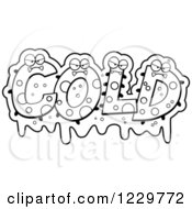 Clipart Of Black And White Slimy Monsters Forming The Word Cold Royalty Free Vector Illustration
