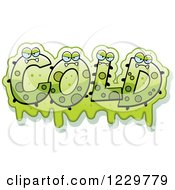 Clipart Of Green Slimy Monsters Forming The Word Cold Royalty Free Vector Illustration