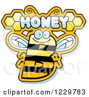 Clipart Of A Letter B Bee With Honey Text Royalty Free Vector Illustration