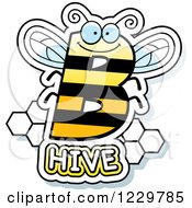 Letter B Bee With Hive Text
