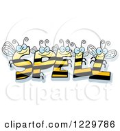 Clipart Of Bee Letters Forming The Word SPELL Royalty Free Vector Illustration