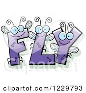 Poster, Art Print Of Purple Letter Insects Forming The Word Fly