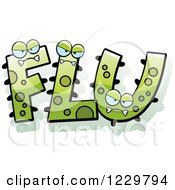 Poster, Art Print Of Green Monsters Forming The Word Flu