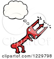 Clipart Of A Thinking Pitchfork Royalty Free Vector Illustration
