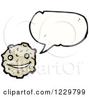 Clipart Of A Talking Asteroid Royalty Free Vector Illustration by lineartestpilot
