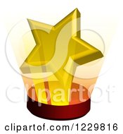 Poster, Art Print Of 3d Shining Golden Star On A Stand