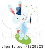 Clipart Of A Blue Magician Bunny Rabbit Royalty Free Vector Illustration