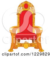 Clipart Of A Fancy Gold And Red Kings Throne Royalty Free Vector Illustration