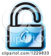 Clipart Of A Blue Open Padlock Icon Royalty Free Vector Illustration