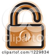 Clipart Of A Brown Open Padlock Icon Royalty Free Vector Illustration
