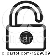 Poster, Art Print Of Black And White Open Padlock Icon