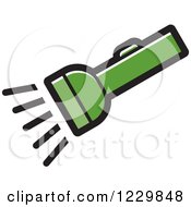 Clipart Of A Green Flashlight Icon Royalty Free Vector Illustration
