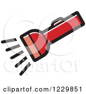 Clipart Of A Red Flashlight Icon Royalty Free Vector Illustration