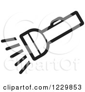 Clipart Of A Black And White Flashlight Icon Royalty Free Vector Illustration