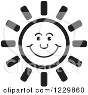 Poster, Art Print Of Black And White Happy Sun Icon